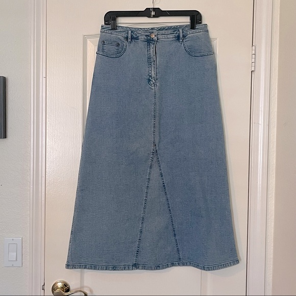 Blue Willi’s Blue Jean Maxi Skirt with Front Panel, Size EU 38 - Picture 1 of 11
